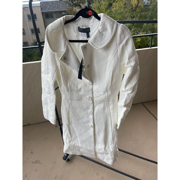 NWT Macy's Allure Noir White Snap Front Jacket Size 4 - Picture 5 of 5